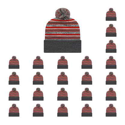 Cap America RKL12 Striped Knit Cap with Cuff