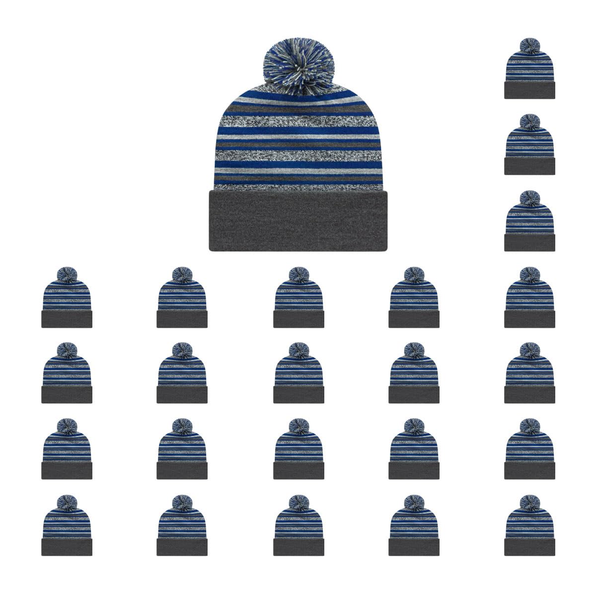 Cap America RKL12 Striped Knit Cap with Cuff