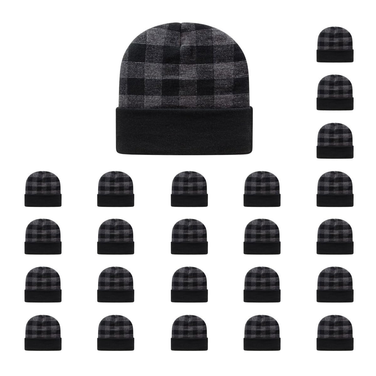 Cap America RKP12 Plaid Knit Cap with Cuff