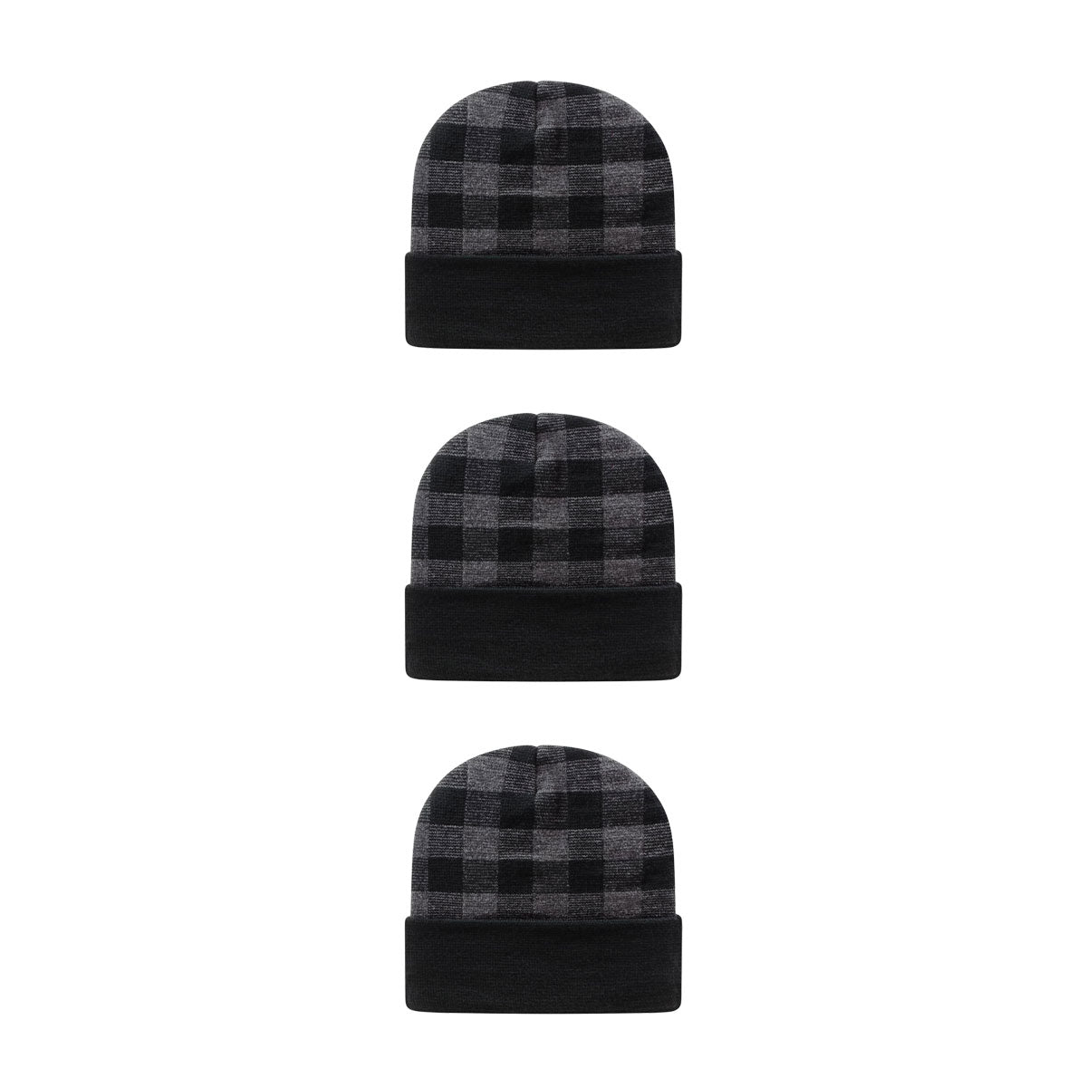 Cap America RKP12 Plaid Knit Cap with Cuff