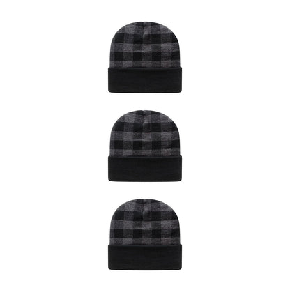 Cap America RKP12 Plaid Knit Cap with Cuff