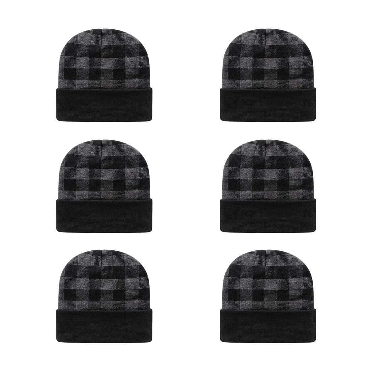 Cap America RKP12 Plaid Knit Cap with Cuff