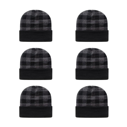 Cap America RKP12 Plaid Knit Cap with Cuff