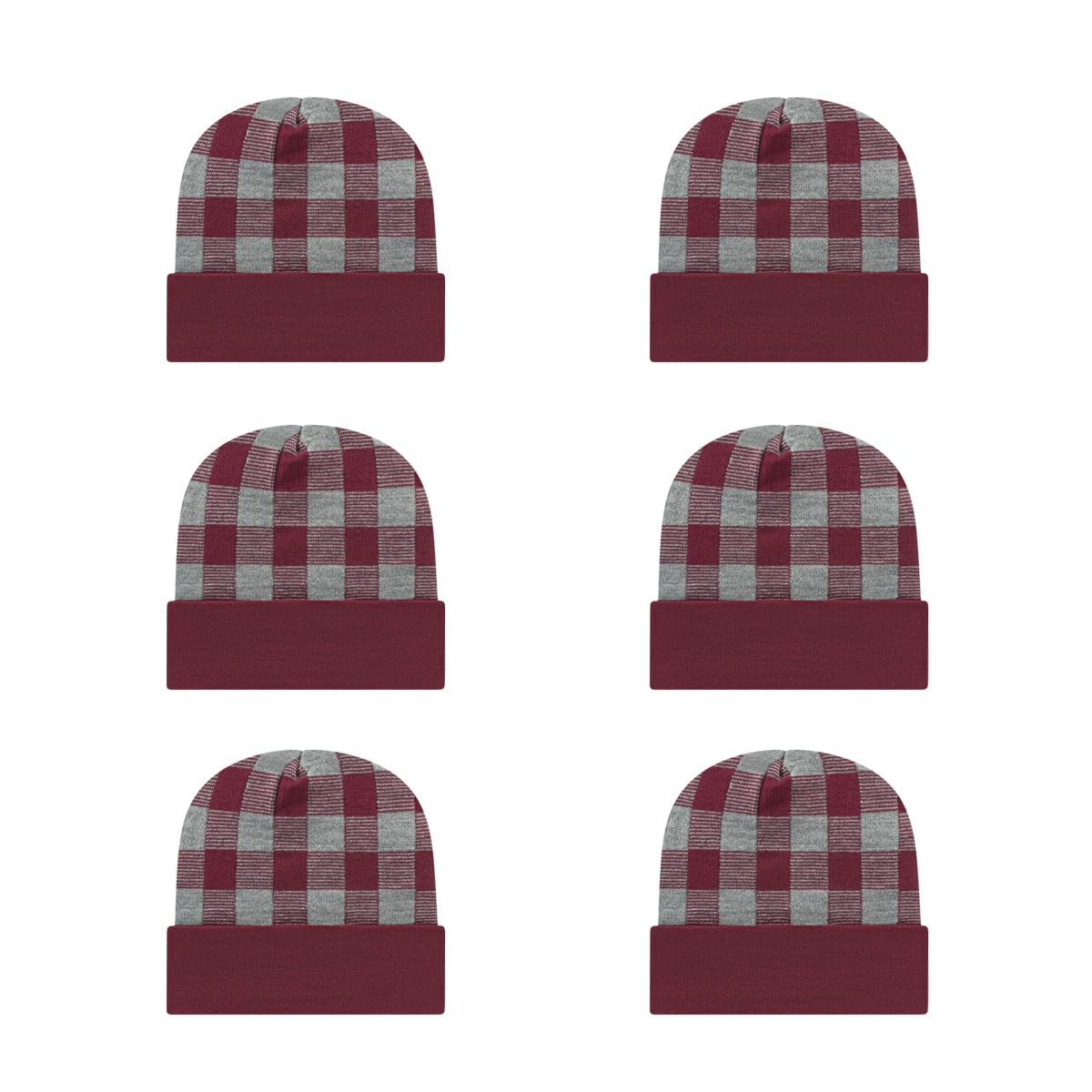 Cap America RKP12 Plaid Knit Cap with Cuff