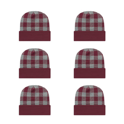 Cap America RKP12 Plaid Knit Cap with Cuff