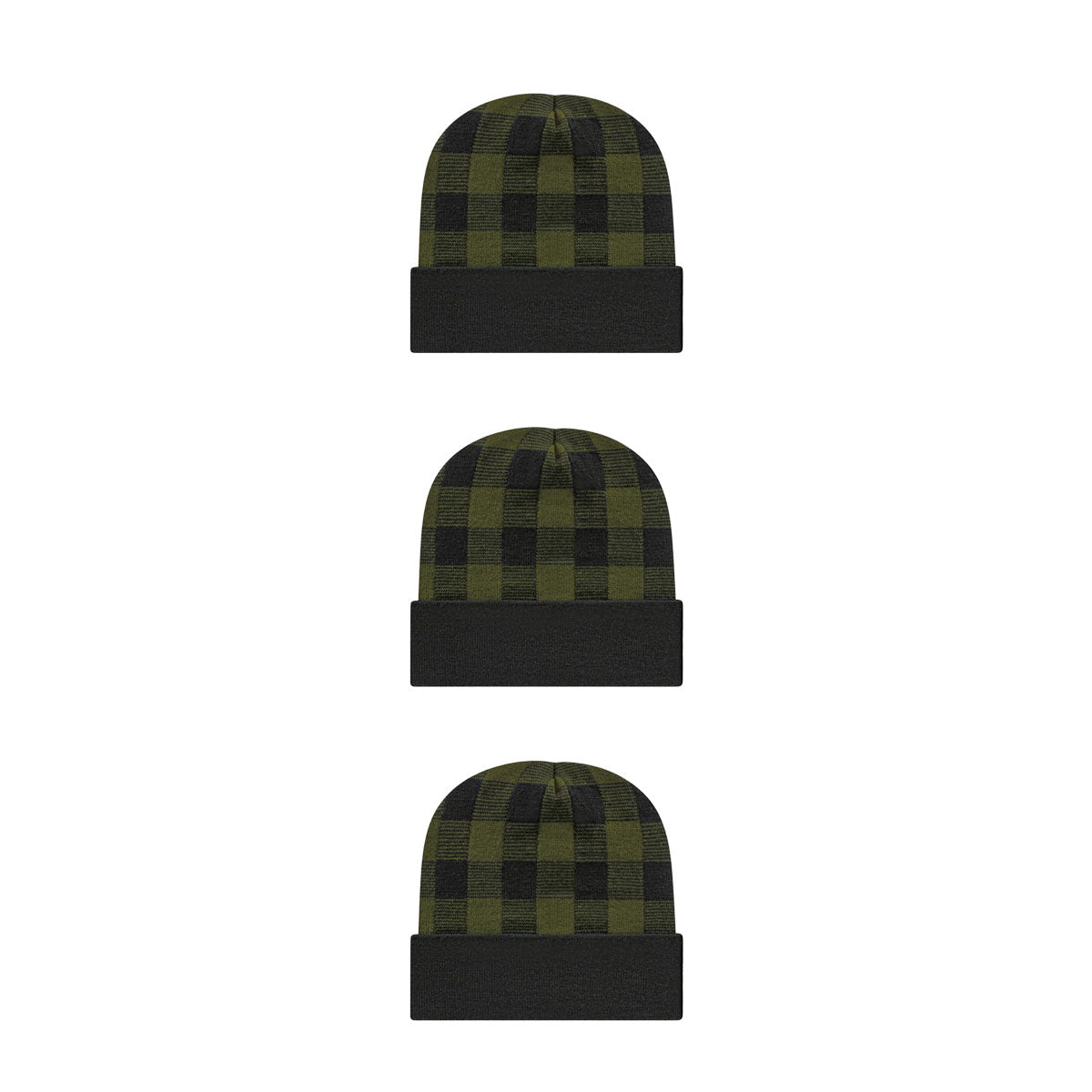 Cap America RKP12 Plaid Knit Cap with Cuff