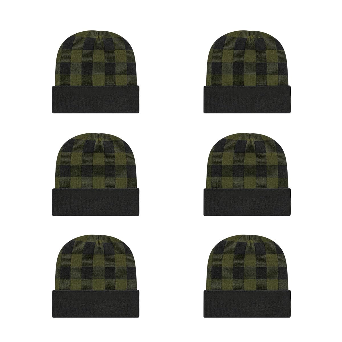 Cap America RKP12 Plaid Knit Cap with Cuff