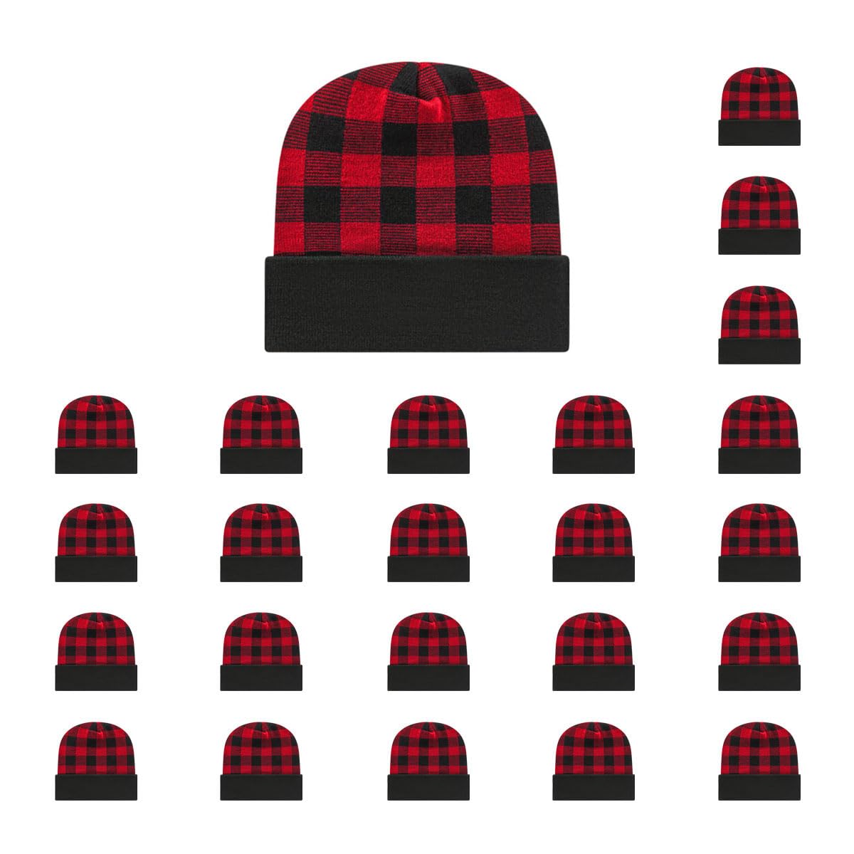 Cap America RKP12 Plaid Knit Cap with Cuff