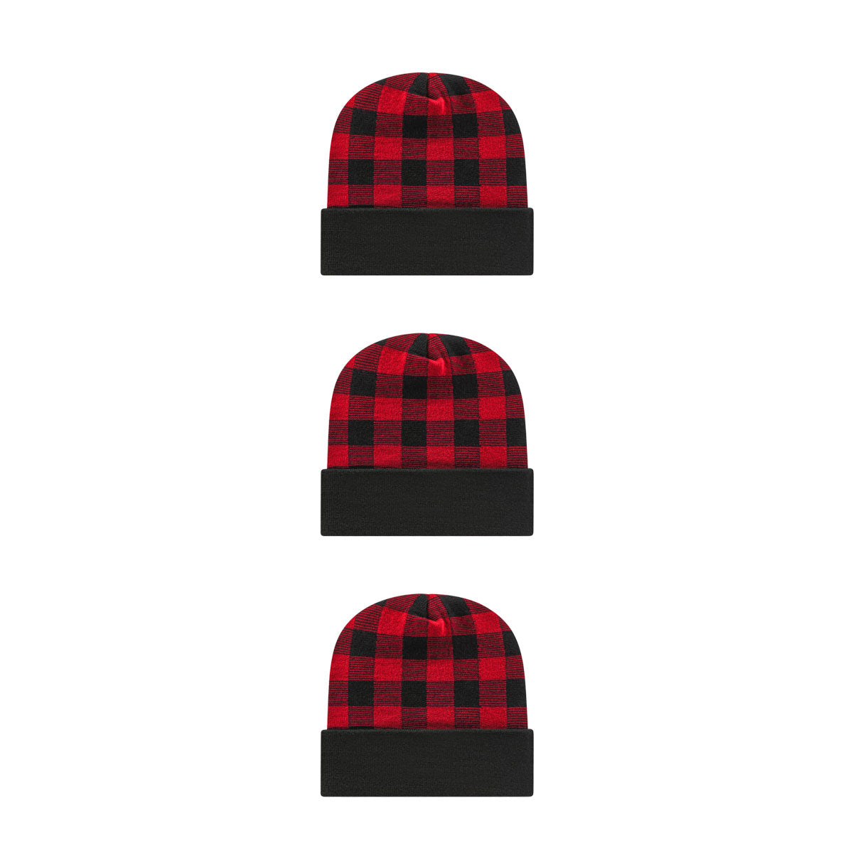 Cap America RKP12 Plaid Knit Cap with Cuff