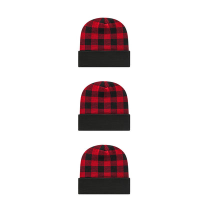 Cap America RKP12 Plaid Knit Cap with Cuff