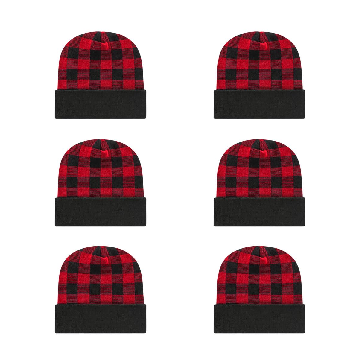 Cap America RKP12 Plaid Knit Cap with Cuff