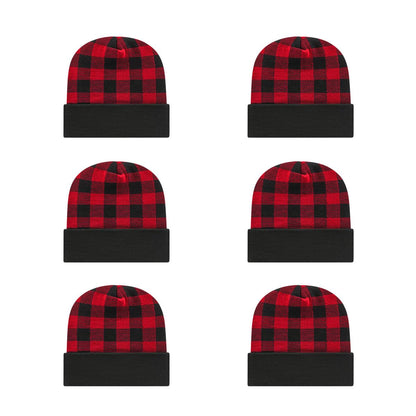 Cap America RKP12 Plaid Knit Cap with Cuff