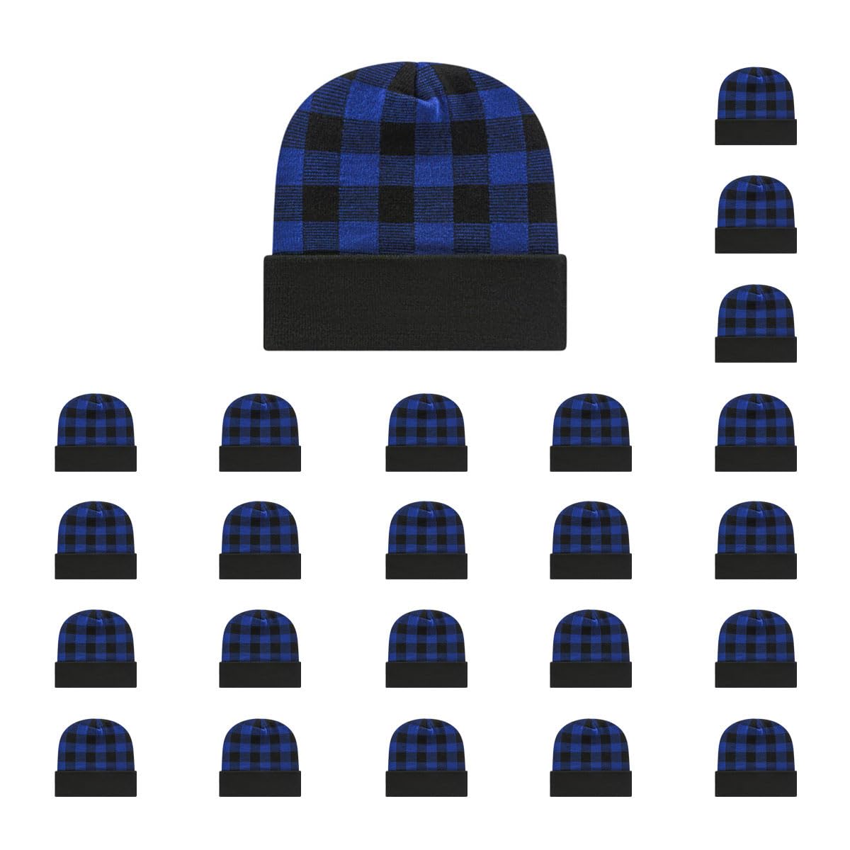 Cap America RKP12 Plaid Knit Cap with Cuff