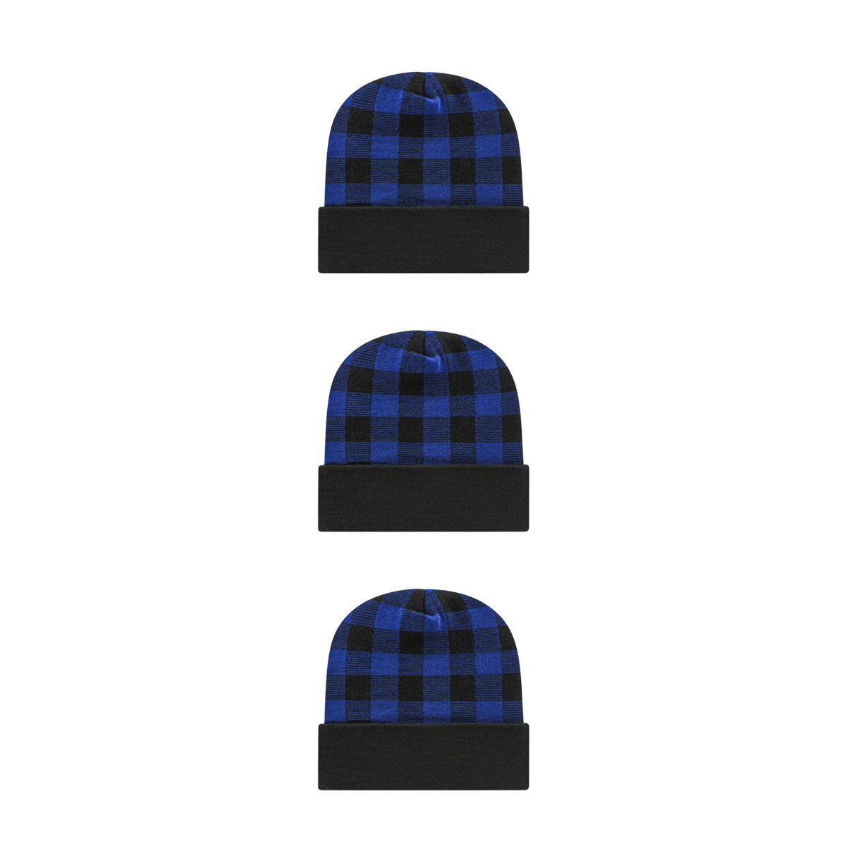 Cap America RKP12 Plaid Knit Cap with Cuff