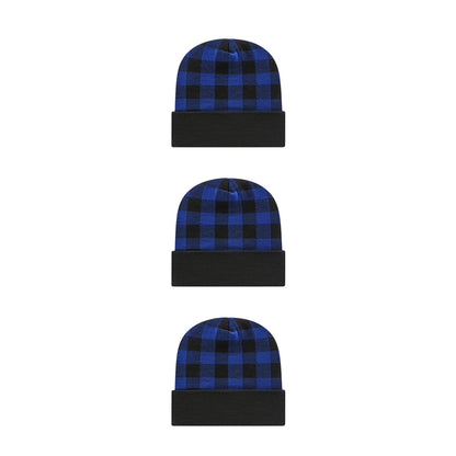 Cap America RKP12 Plaid Knit Cap with Cuff