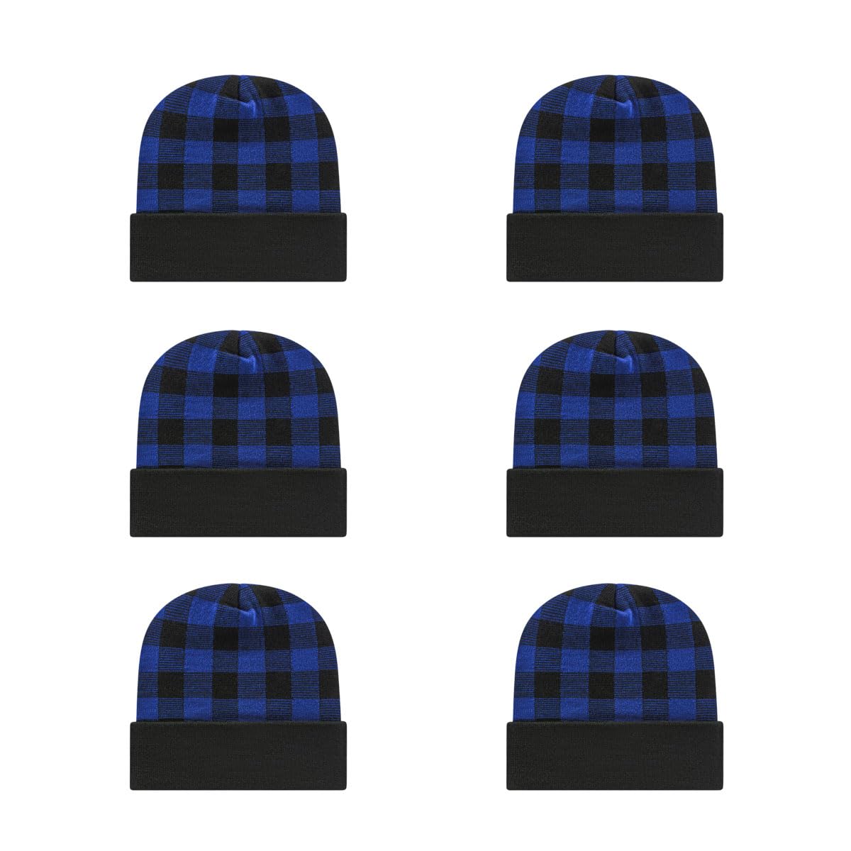 Cap America RKP12 Plaid Knit Cap with Cuff