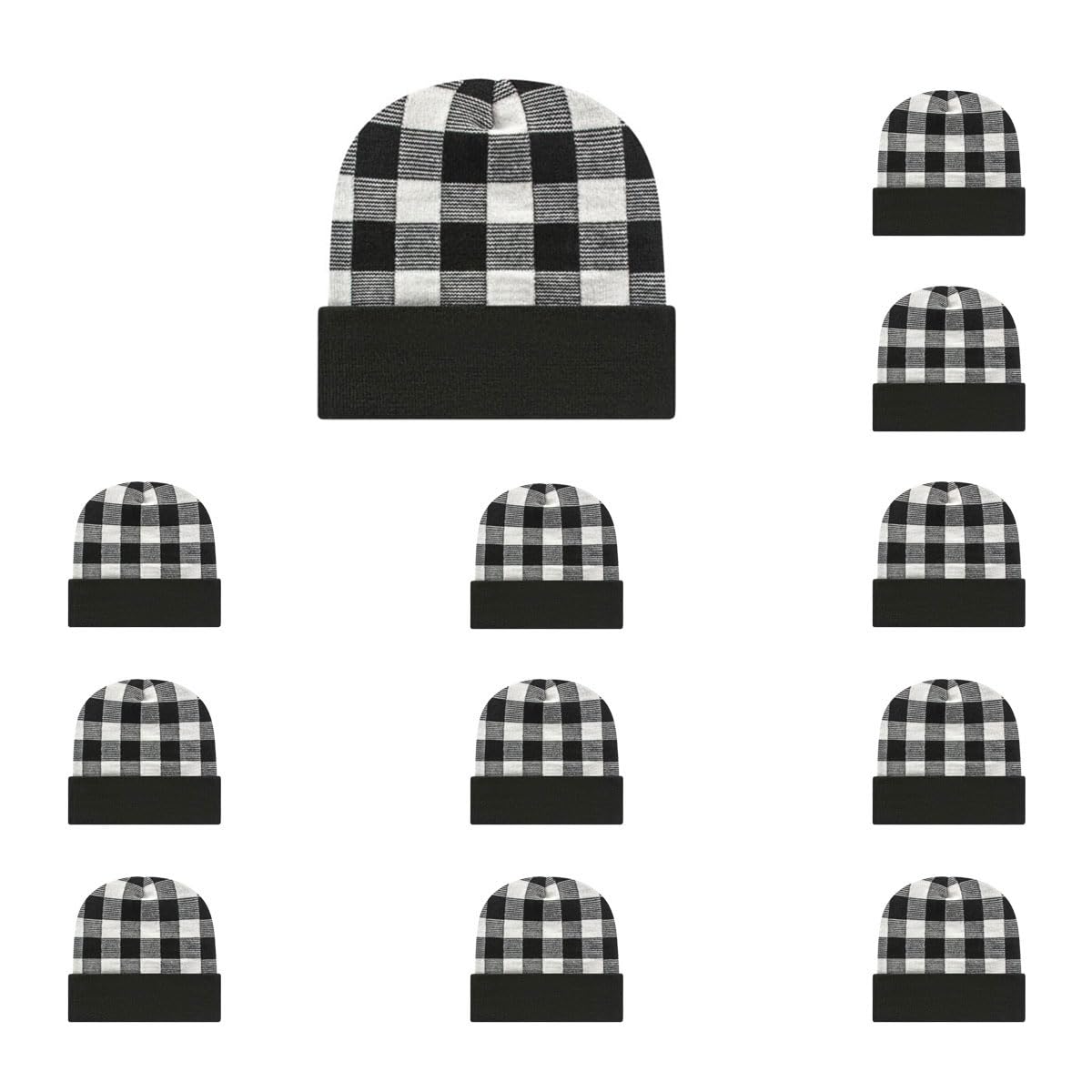 Cap America RKP12 Plaid Knit Cap with Cuff