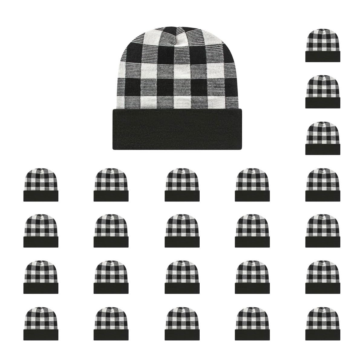 Cap America RKP12 Plaid Knit Cap with Cuff