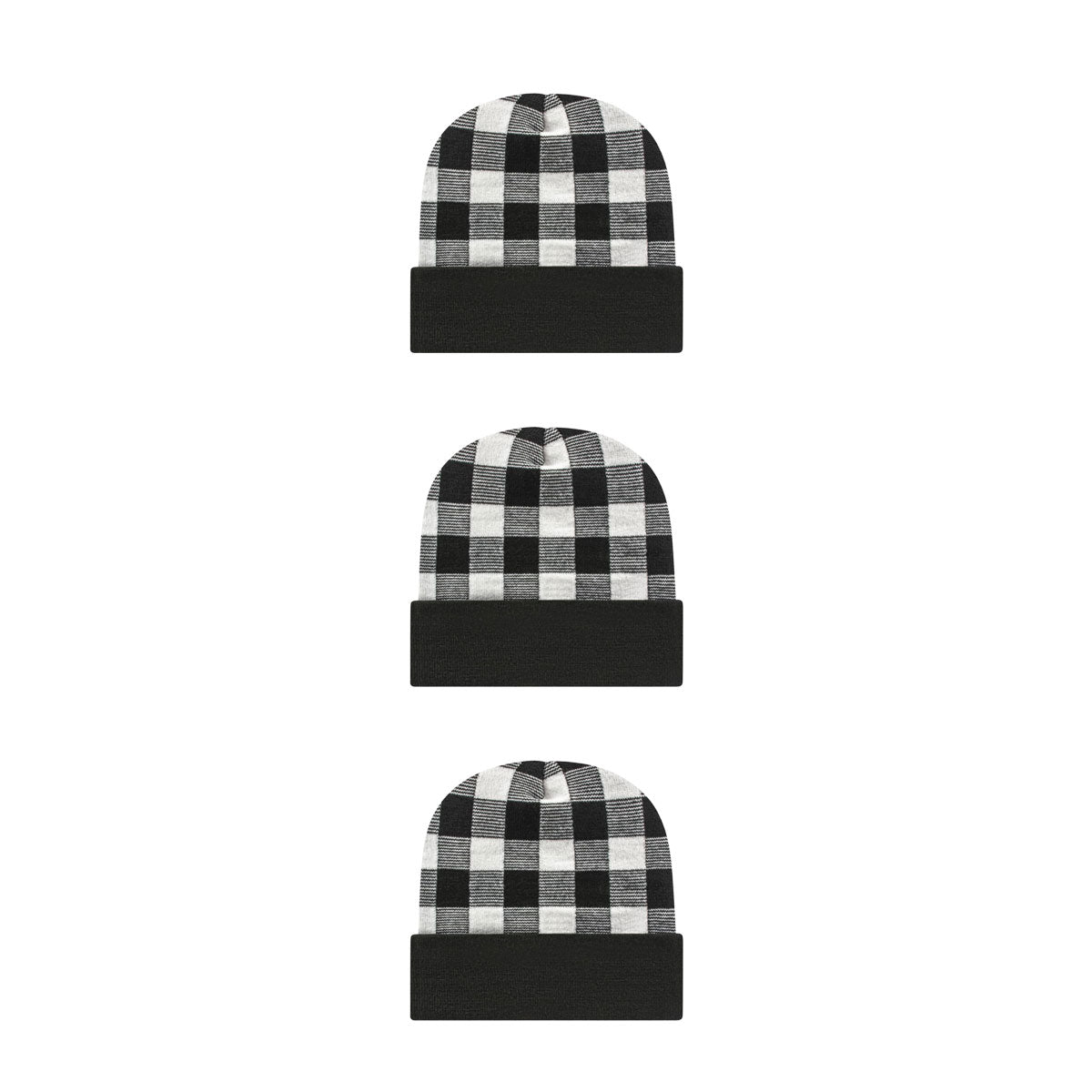Cap America RKP12 Plaid Knit Cap with Cuff