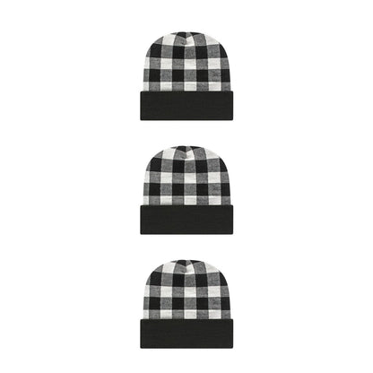 Cap America RKP12 Plaid Knit Cap with Cuff