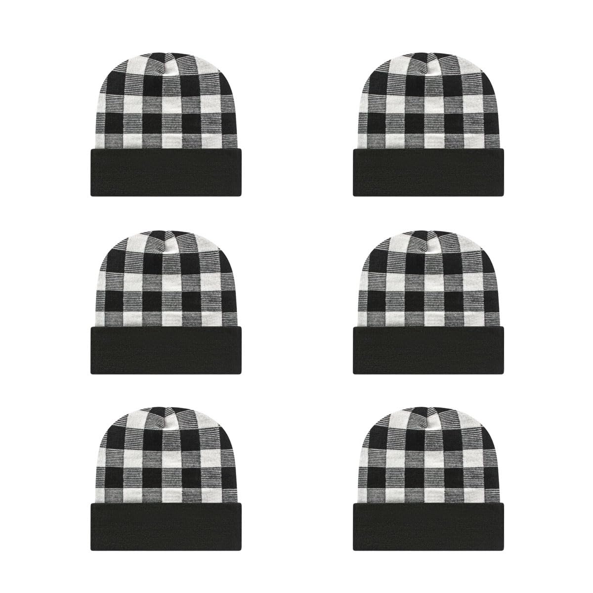 Cap America RKP12 Plaid Knit Cap with Cuff
