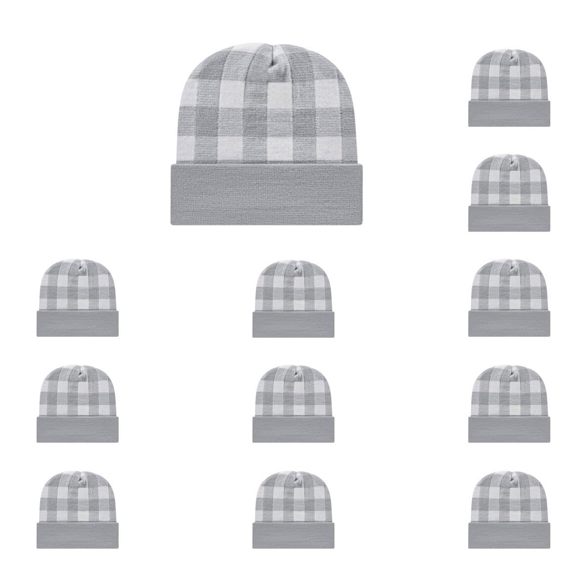 Cap America RKP12 Plaid Knit Cap with Cuff