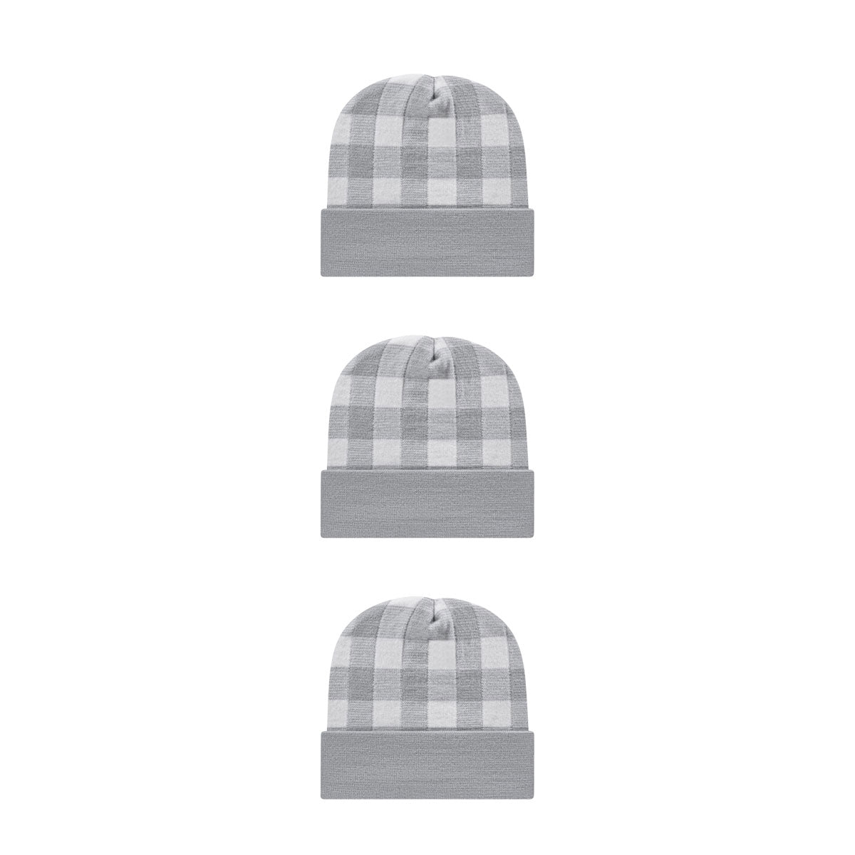 Cap America RKP12 Plaid Knit Cap with Cuff