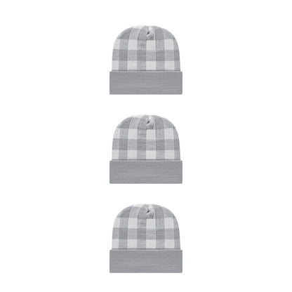 Cap America RKP12 Plaid Knit Cap with Cuff