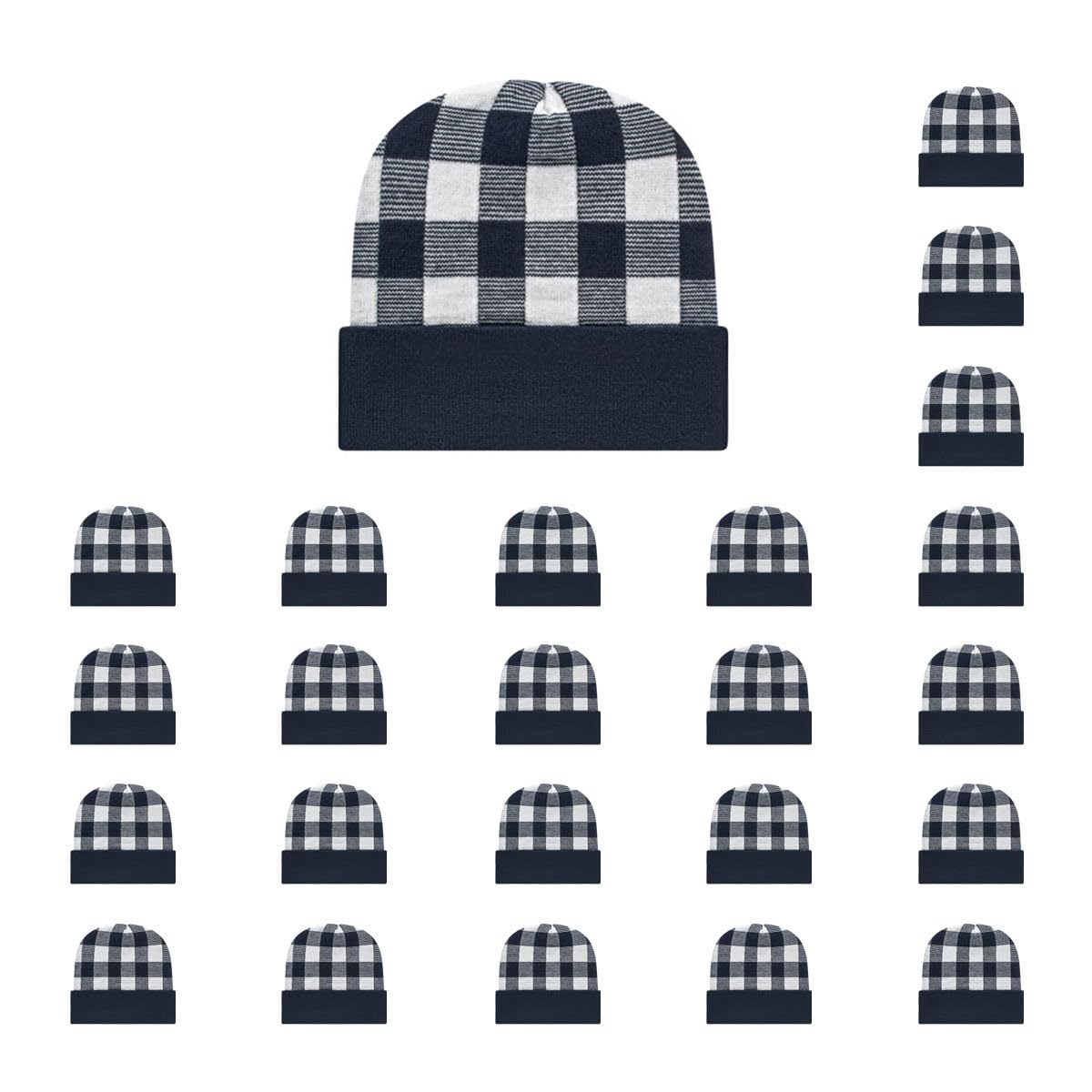 Cap America RKP12 Plaid Knit Cap with Cuff