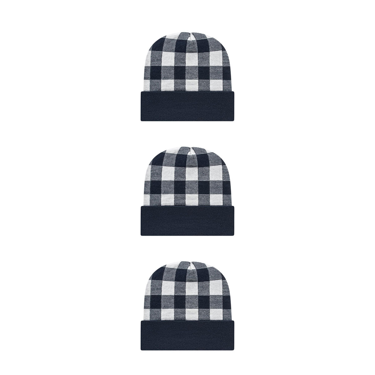 Cap America RKP12 Plaid Knit Cap with Cuff