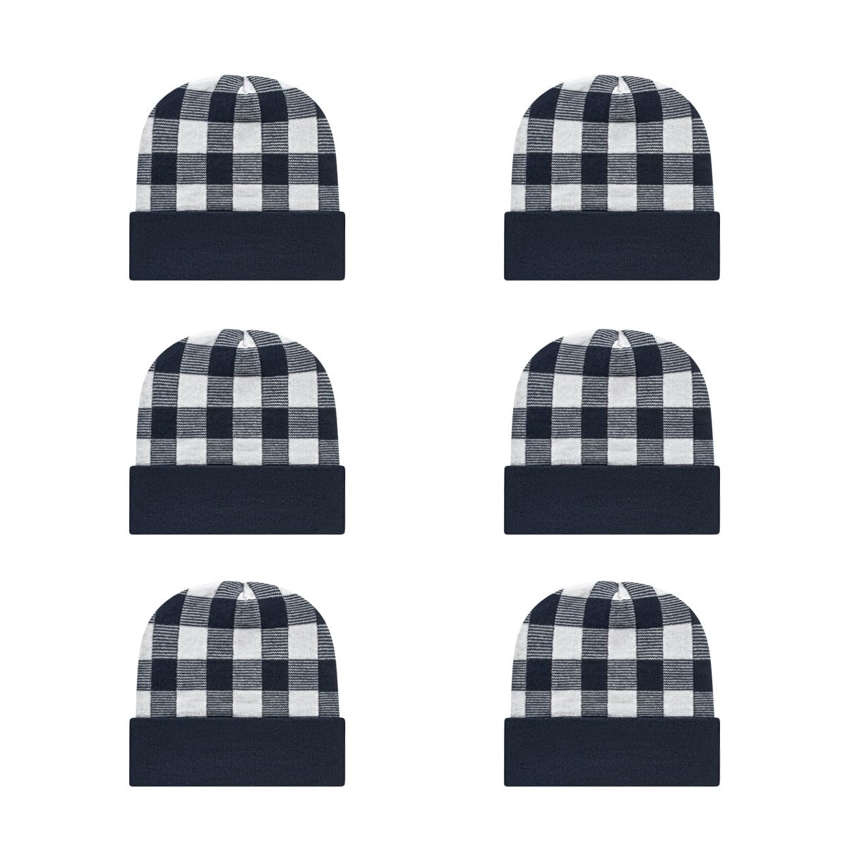 Cap America RKP12 Plaid Knit Cap with Cuff