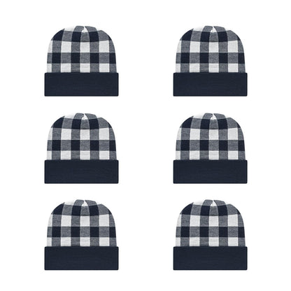 Cap America RKP12 Plaid Knit Cap with Cuff