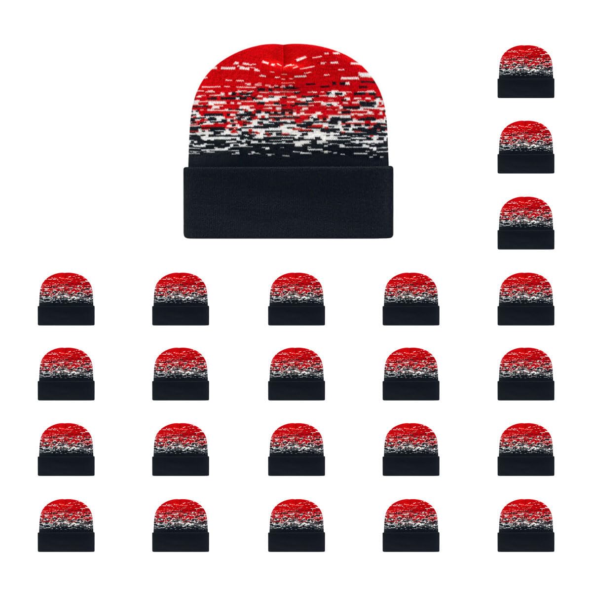 Cap America RKS12 Static Pattern Knit Cap with Cuff