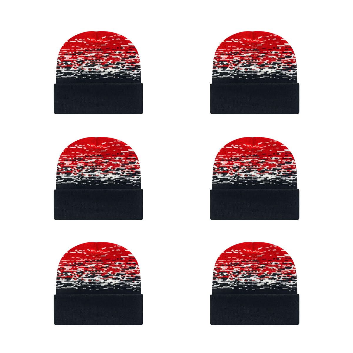 Cap America RKS12 Static Pattern Knit Cap with Cuff