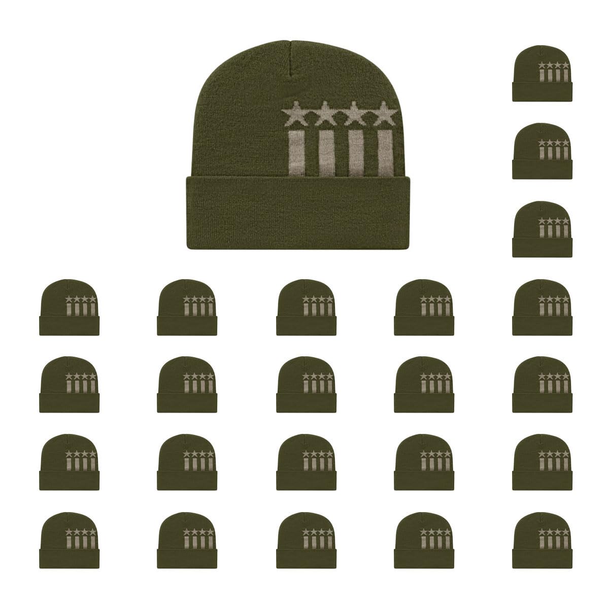 Cap America RKSTAR12 Stars & Stripes Knit Cap with Cuff