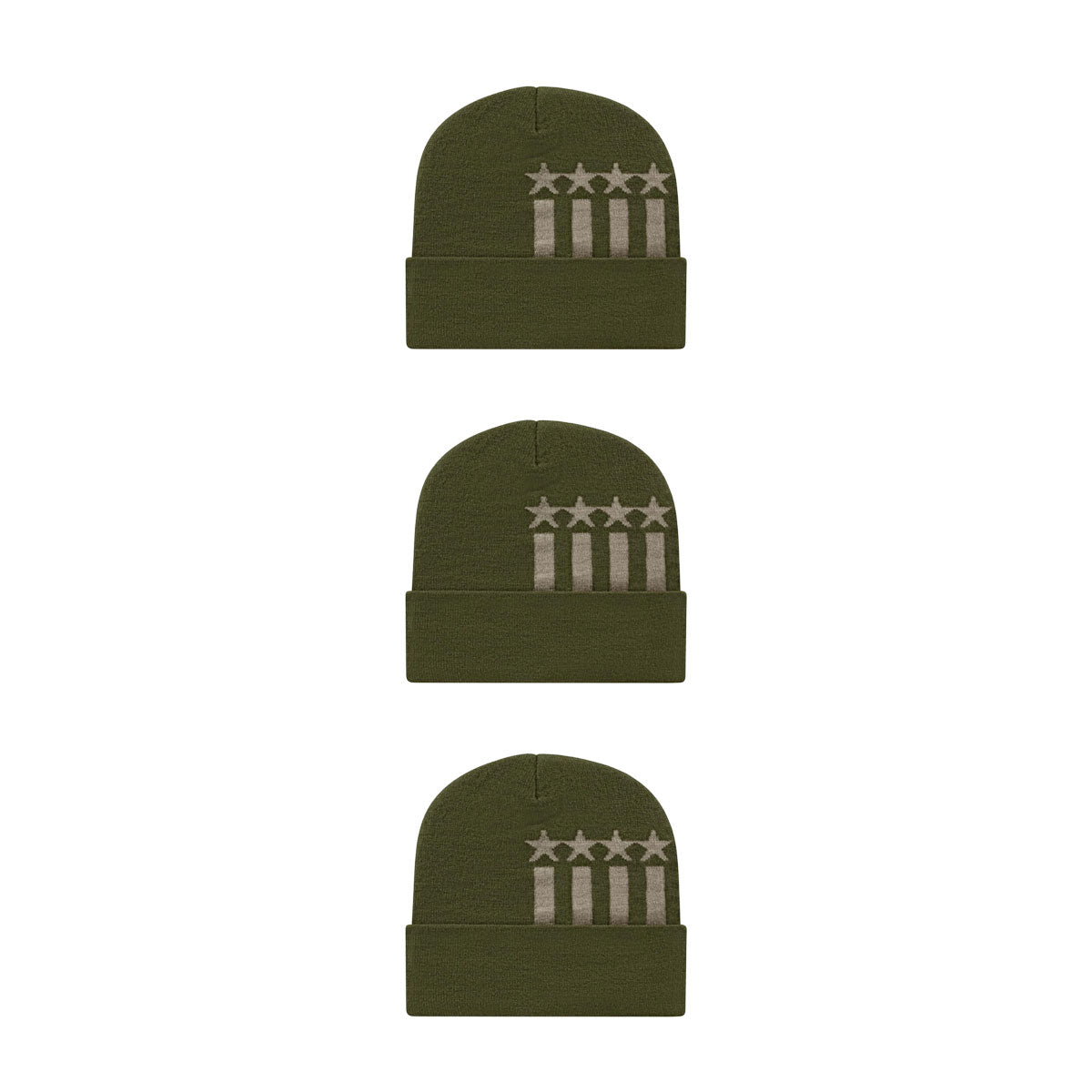 Cap America RKSTAR12 Stars & Stripes Knit Cap with Cuff