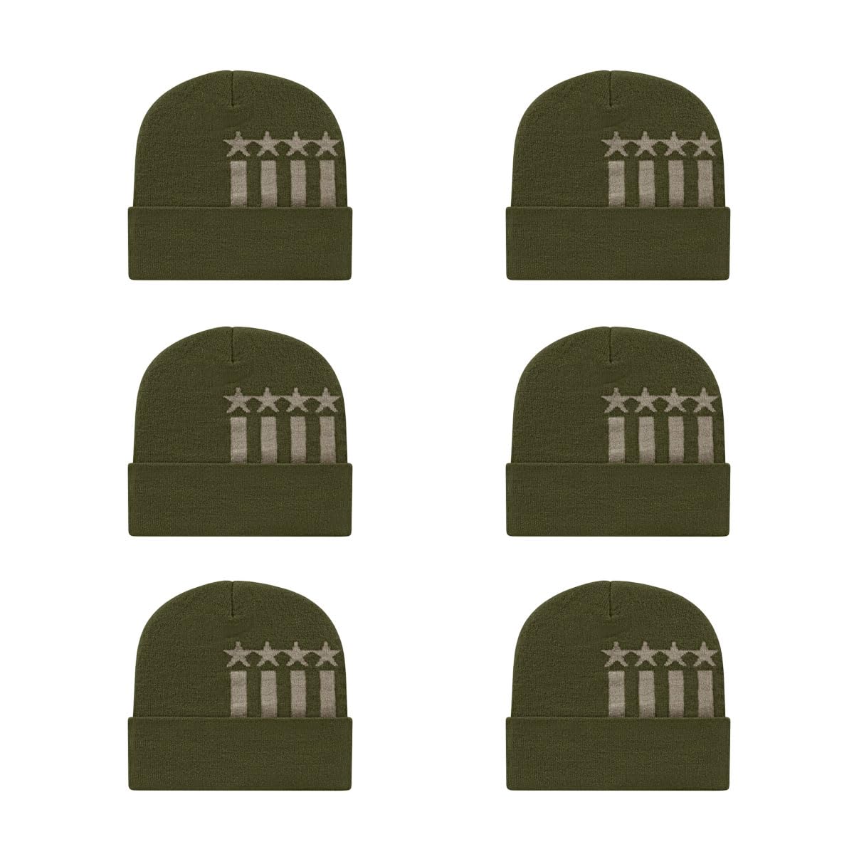 Cap America RKSTAR12 Stars & Stripes Knit Cap with Cuff