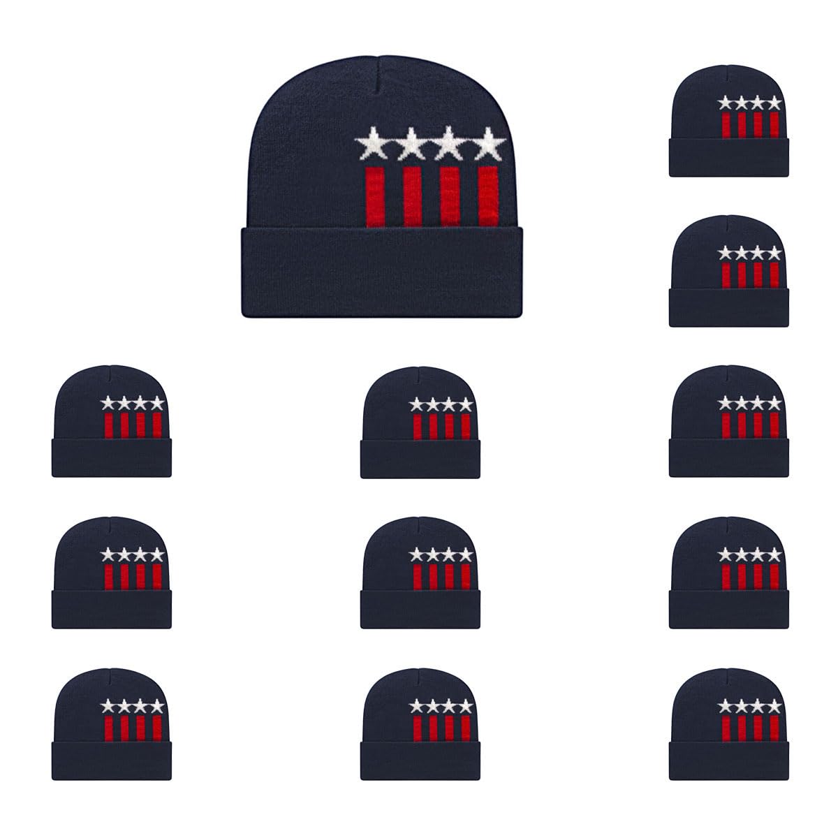 Cap America RKSTAR12 Stars & Stripes Knit Cap with Cuff
