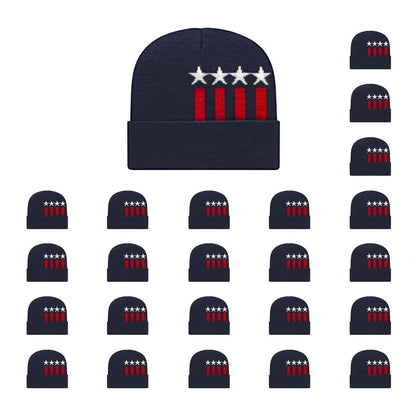 Cap America RKSTAR12 Stars & Stripes Knit Cap with Cuff