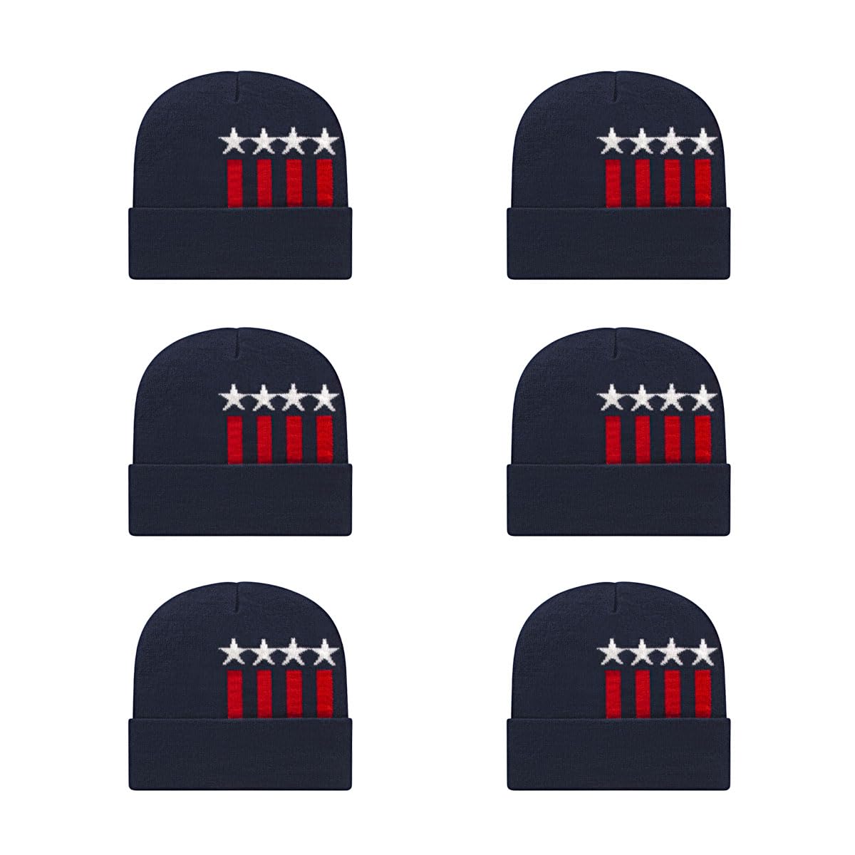 Cap America RKSTAR12 Stars & Stripes Knit Cap with Cuff