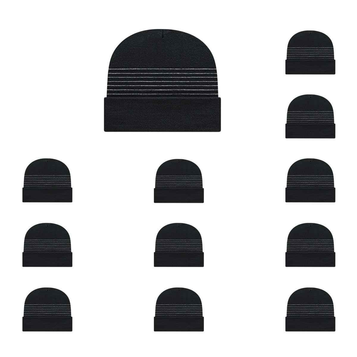 Cap America RKT12 Thin Striped Knit Cap with Cuff