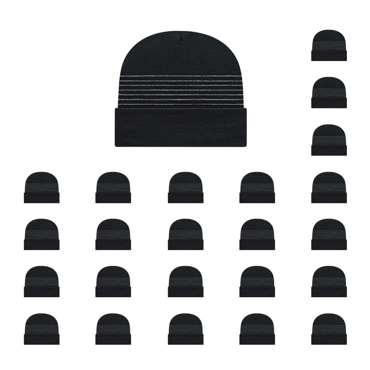 Cap America RKT12 Thin Striped Knit Cap with Cuff