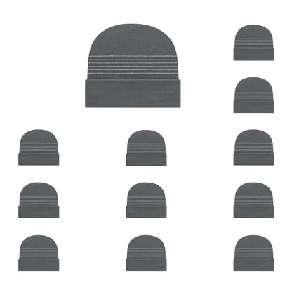 Cap America RKT12 Thin Striped Knit Cap with Cuff