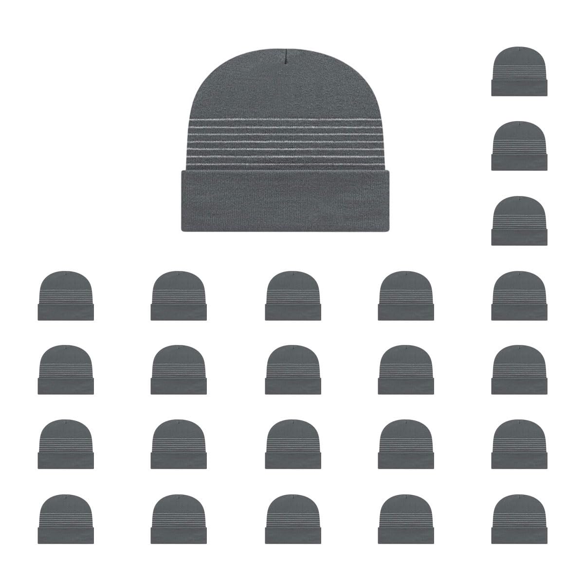 Cap America RKT12 Thin Striped Knit Cap with Cuff