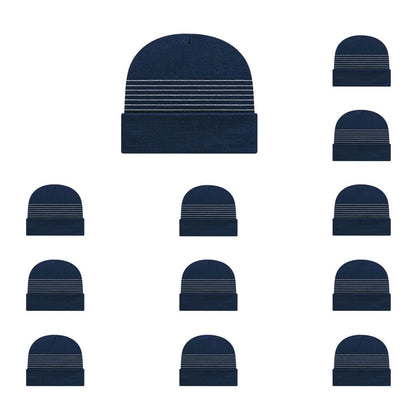 Cap America RKT12 Thin Striped Knit Cap with Cuff