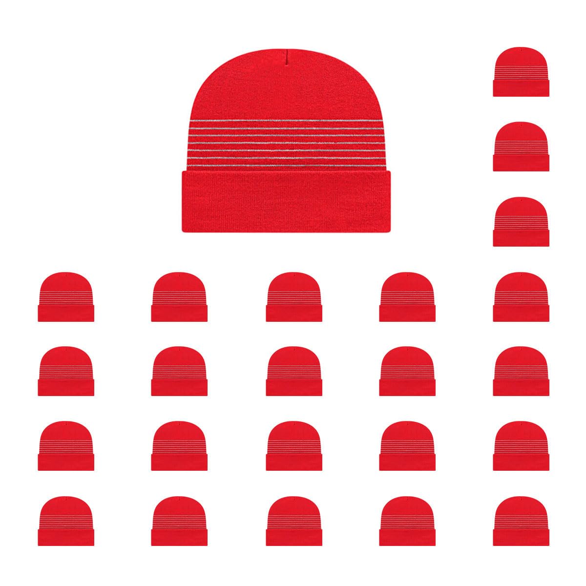 Cap America RKT12 Thin Striped Knit Cap with Cuff