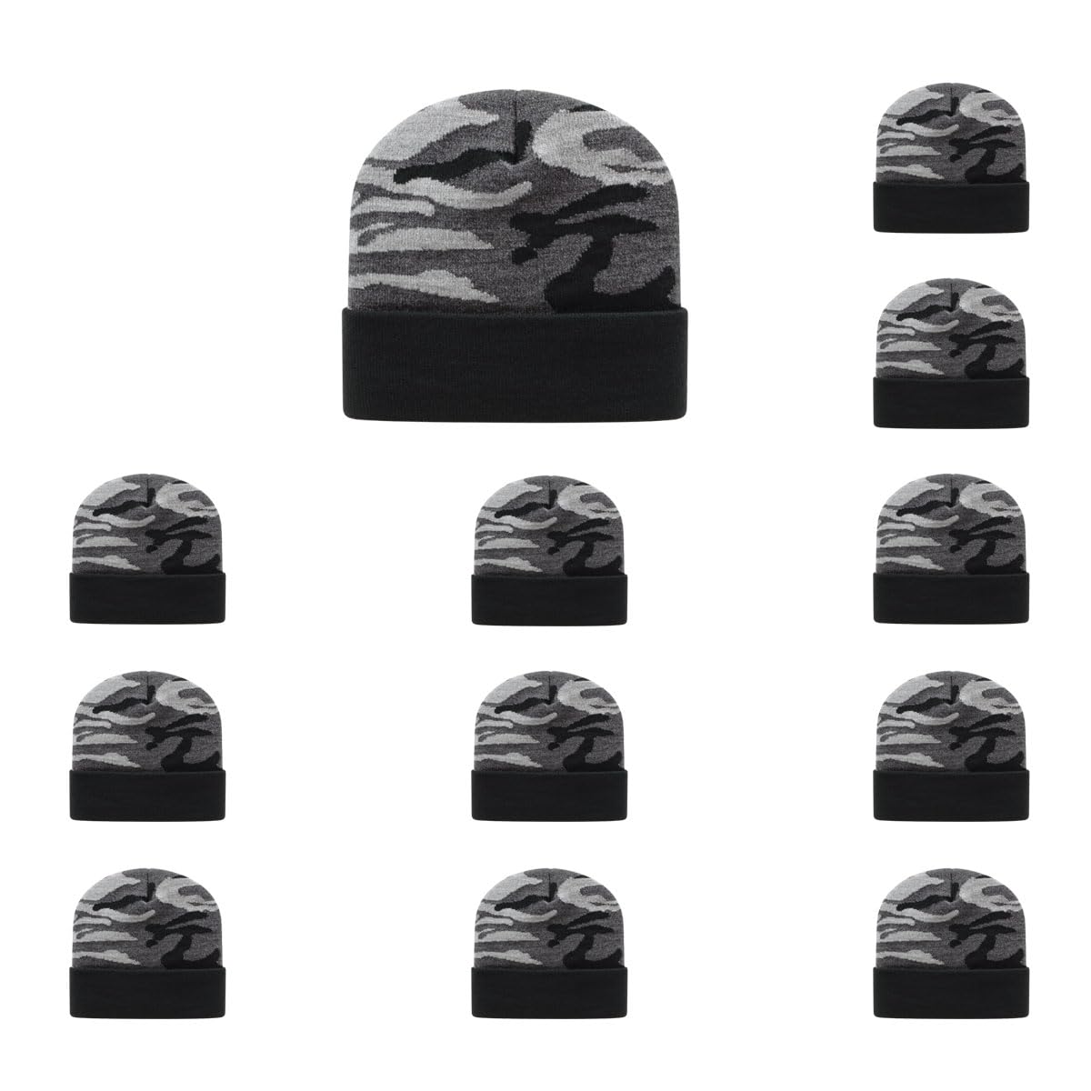 Cap America RKUC12 Urban Camouflage Knit Cap with Solid Color Cuff