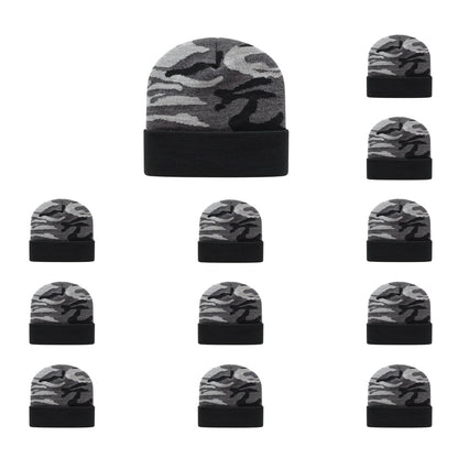 Cap America RKUC12 Urban Camouflage Knit Cap with Solid Color Cuff