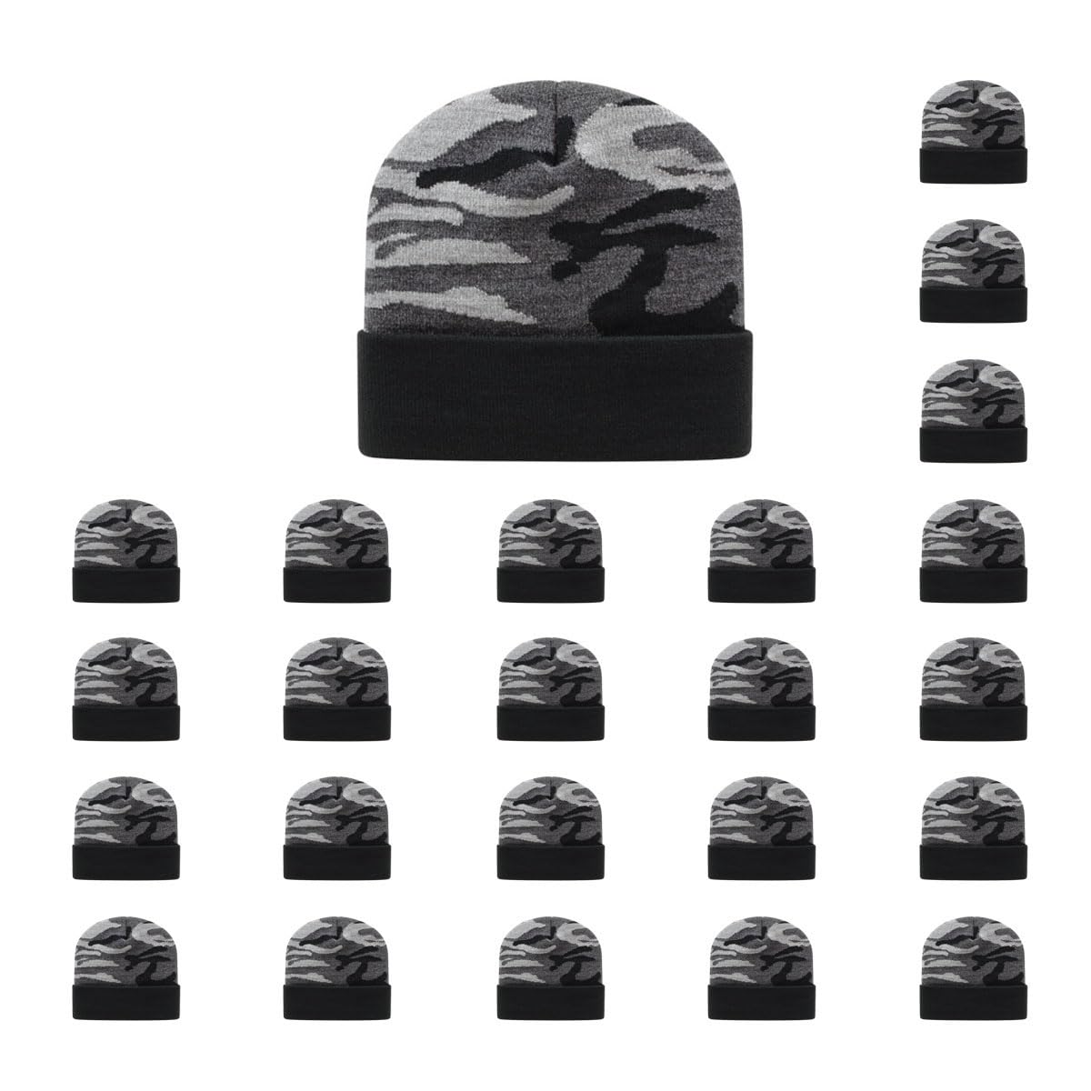 Cap America RKUC12 Urban Camouflage Knit Cap with Solid Color Cuff