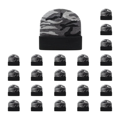 Cap America RKUC12 Urban Camouflage Knit Cap with Solid Color Cuff